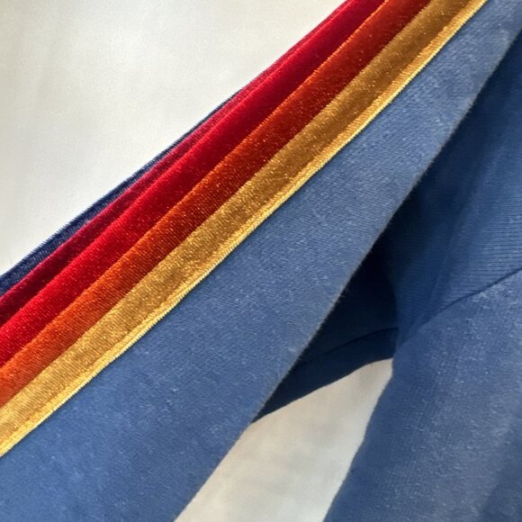 Aviator Nation Classic Pullover Hoodie Size M Vintage Caribbean Velvet Stripes - Picture 6 of 16